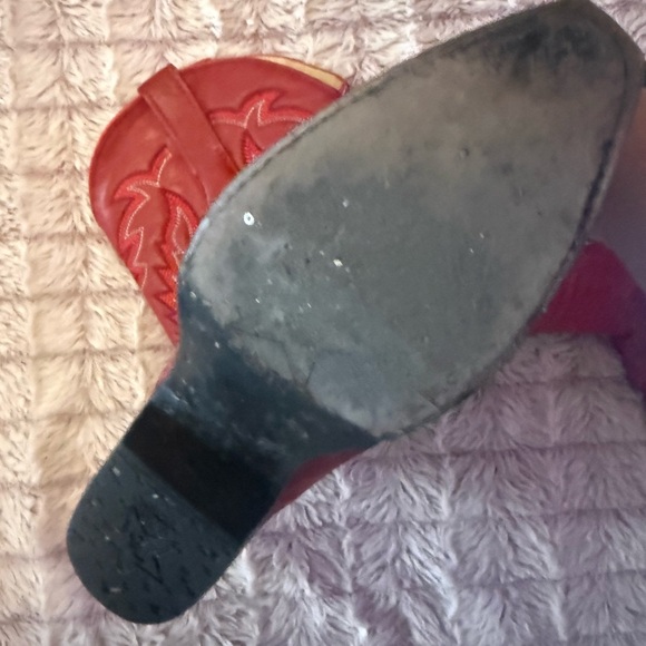 Red Western Real Exotic Leather Cowboy Boots! - Picture 6 of 14